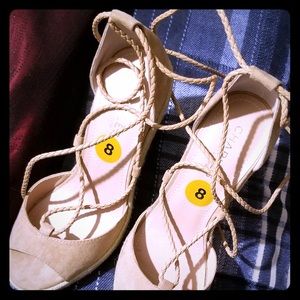 Lace up heals/ wedges